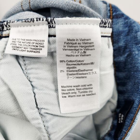 J. Crew 484 Slim Jeans Blue Med Wash Zipper Fly Distressed 5-Pockets Men's 31x30 - Picture 8 of 9